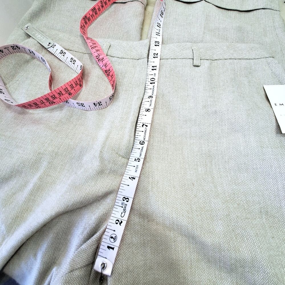 NWT Emma James Cream Khaki Tweed Trousers Pants Sz 16 - Picture 11 of 15